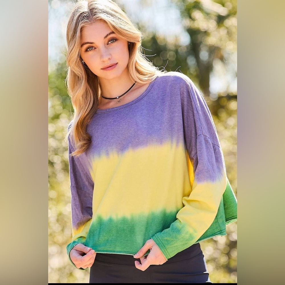 Long sleeve tie dyed top